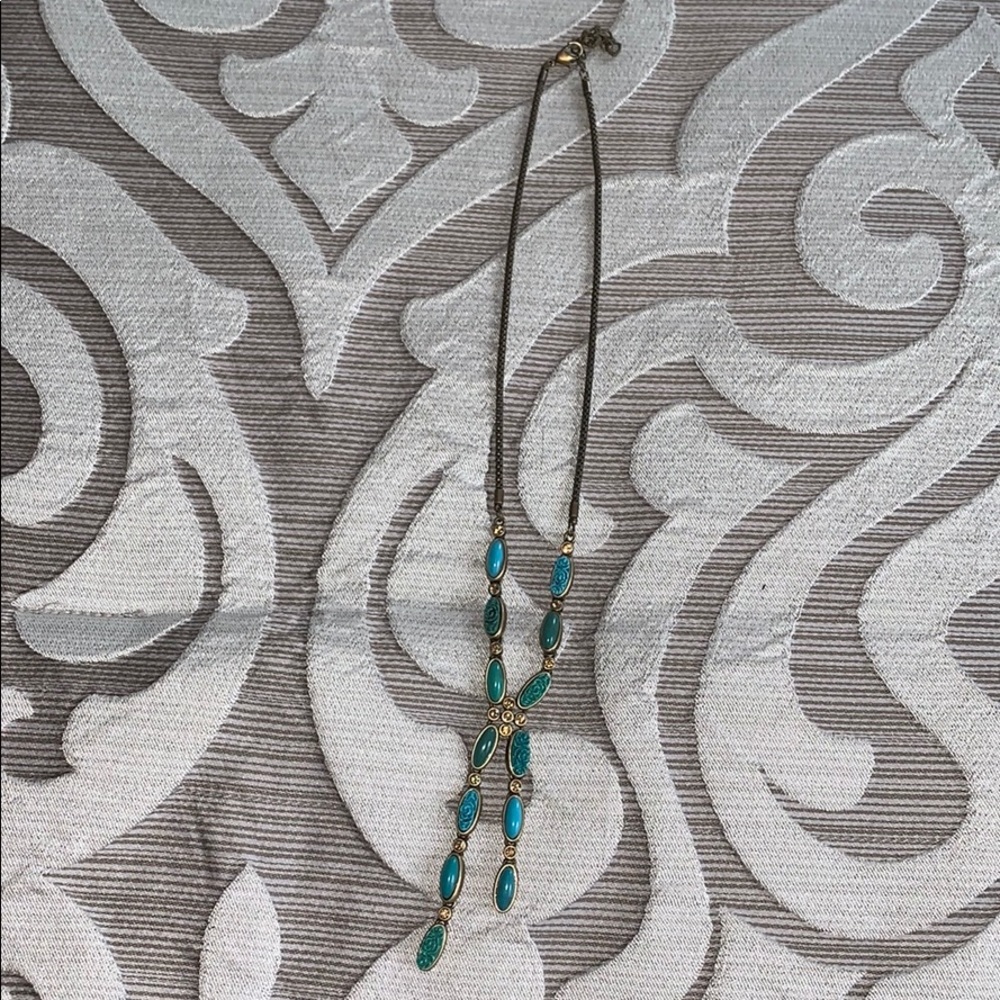Gold and teal statement necklace